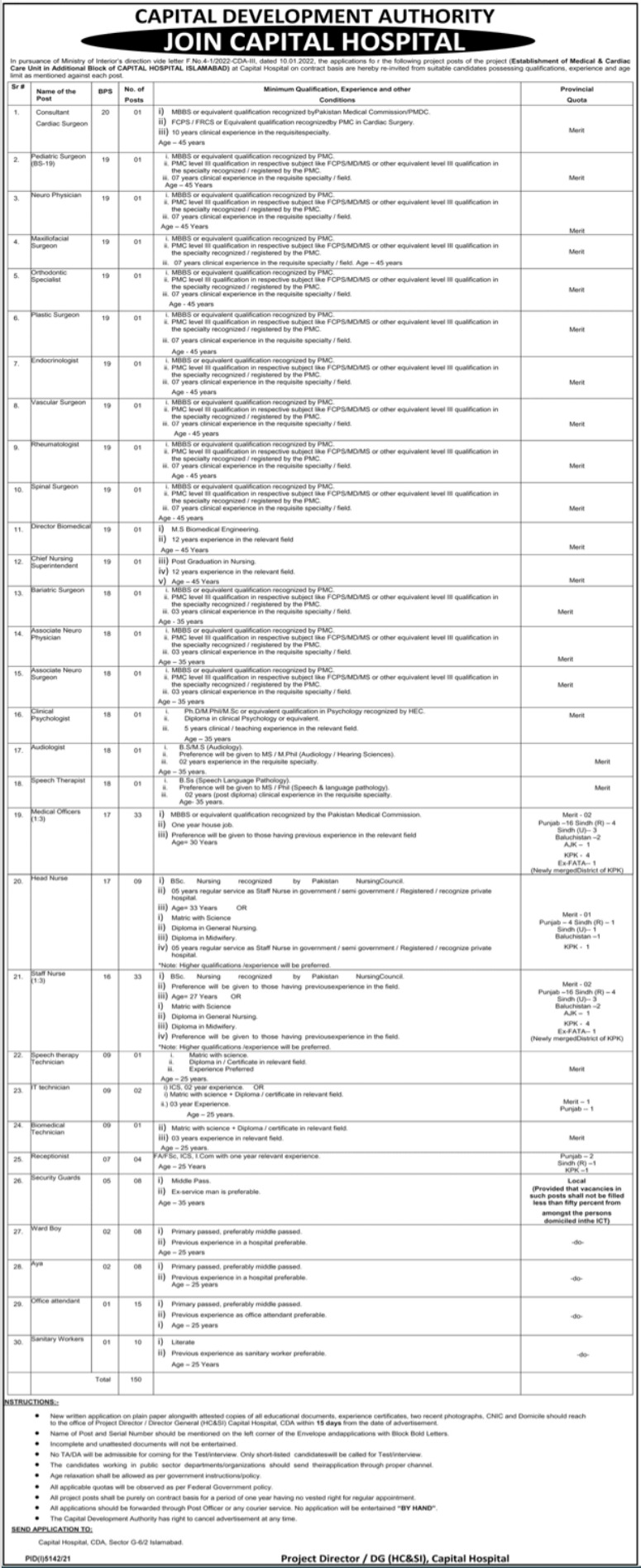 CDA Jobs Advertisement 2024