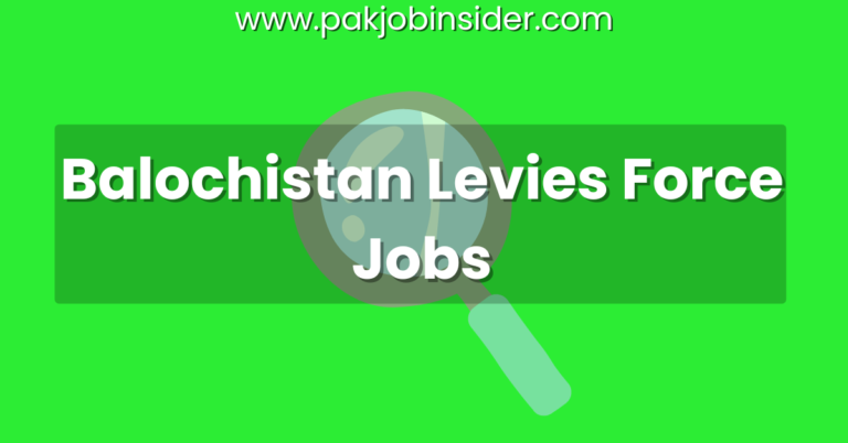 Balochistan Levies Force Jobs